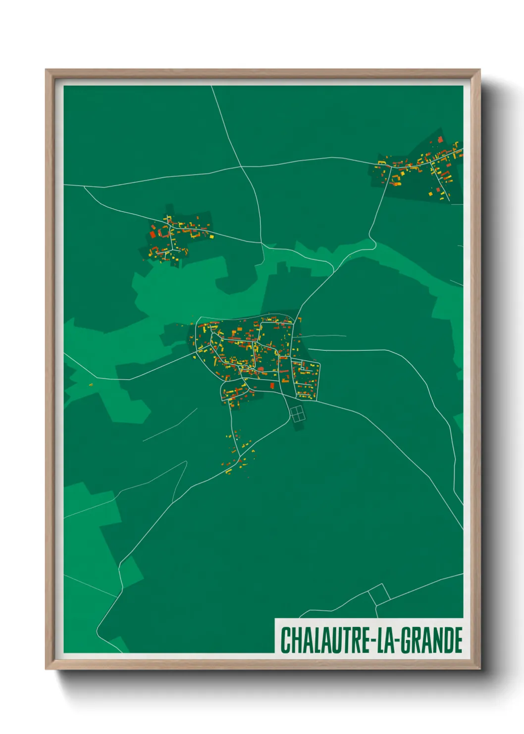 Une affiche de carte sur Chalautre-la-Grande