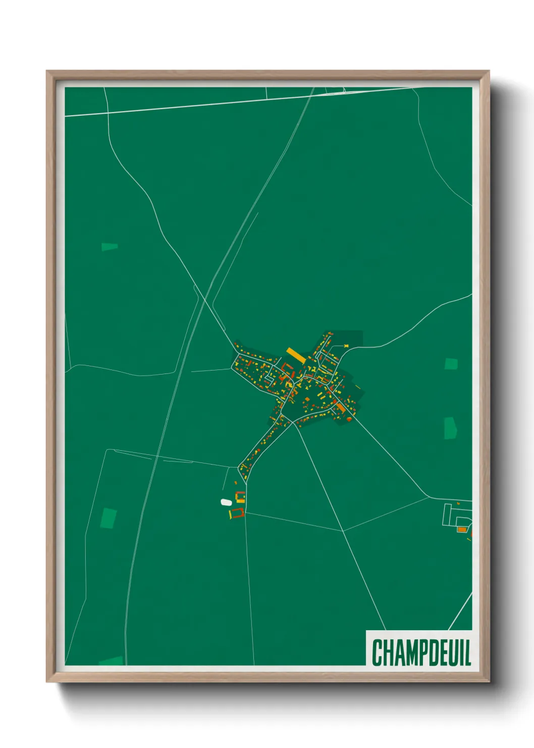 Une affiche de carte sur Champdeuil