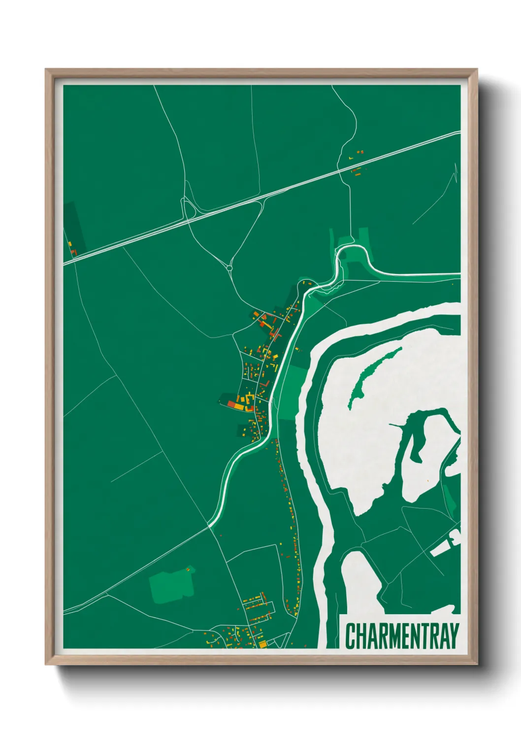 Une affiche de carte sur Charmentray