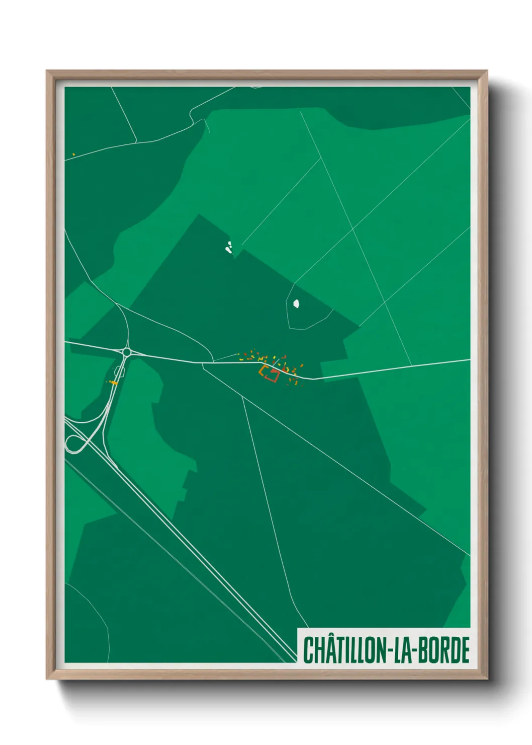 Une affiche de carte sur Châtillon-la-Borde