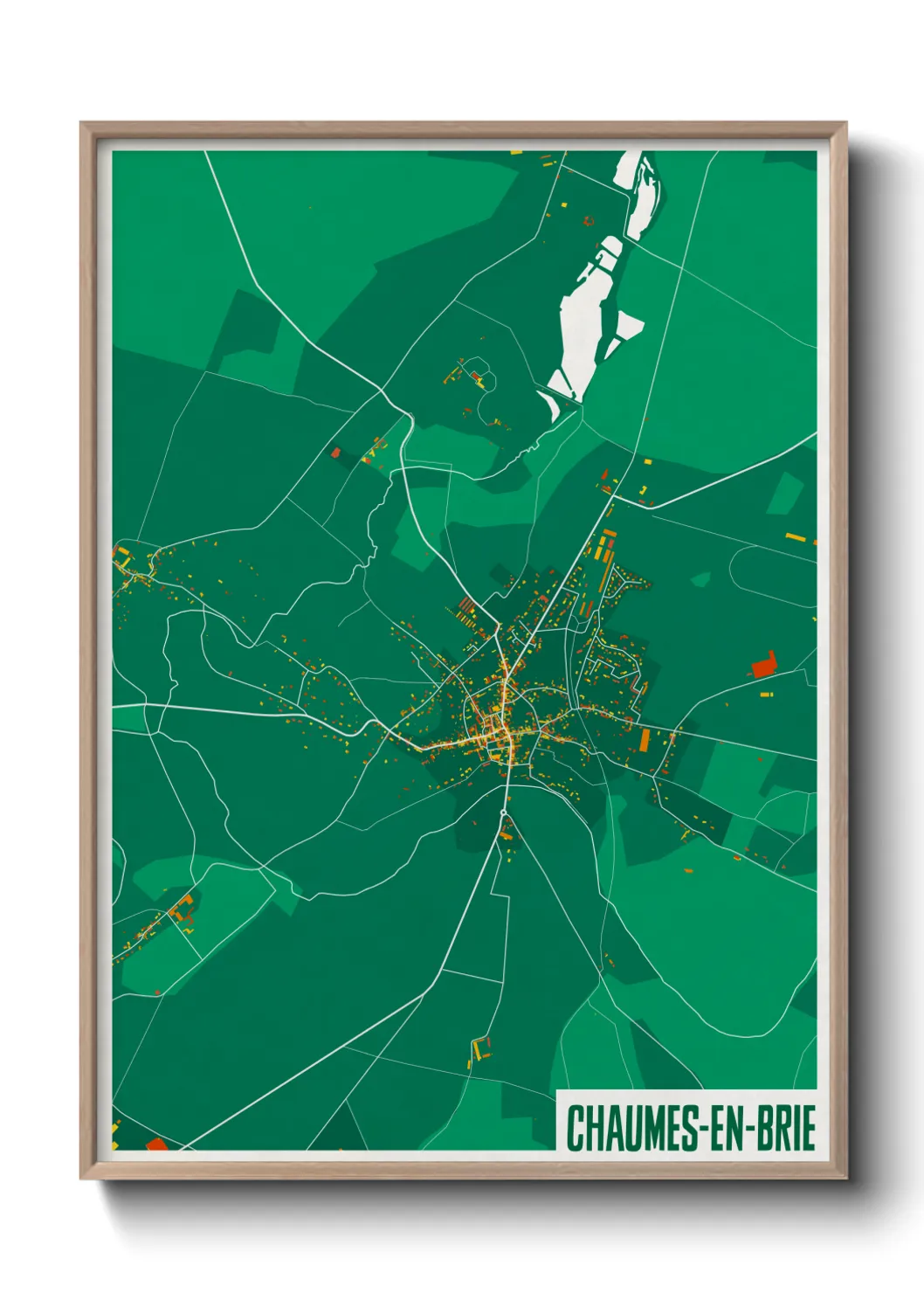 Une affiche de carte sur Chaumes-en-Brie