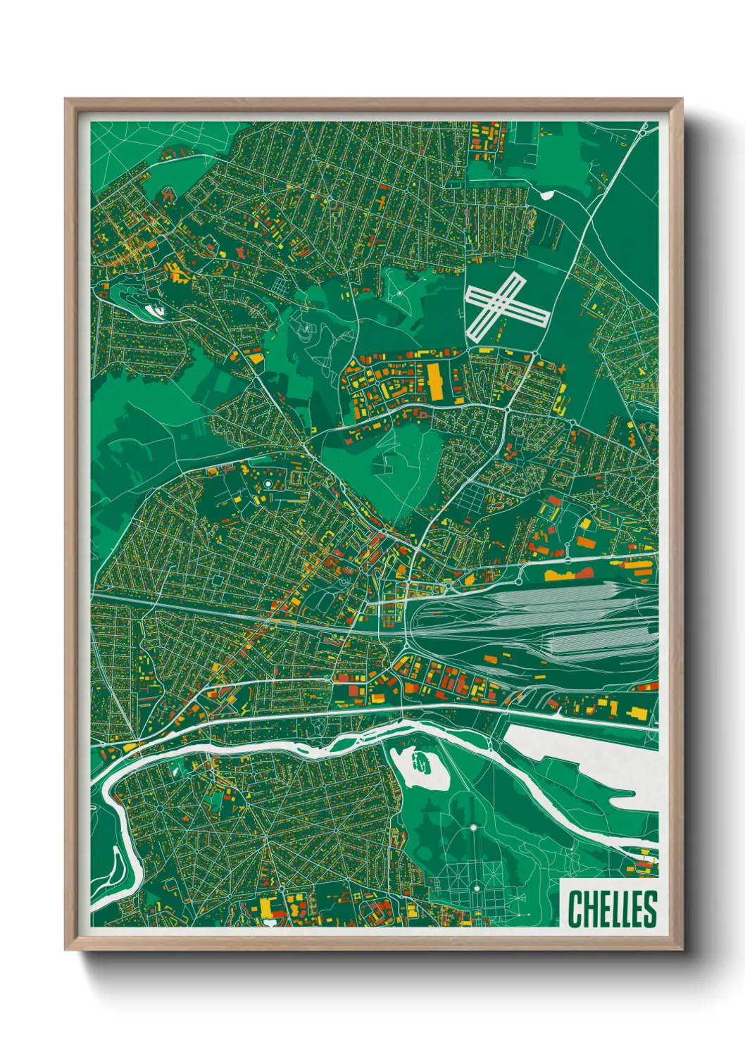 Une affiche de carte sur Chelles