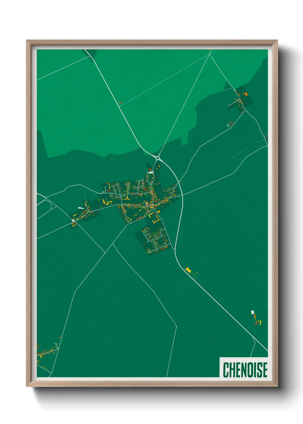 Une affiche de carte sur Chenoise