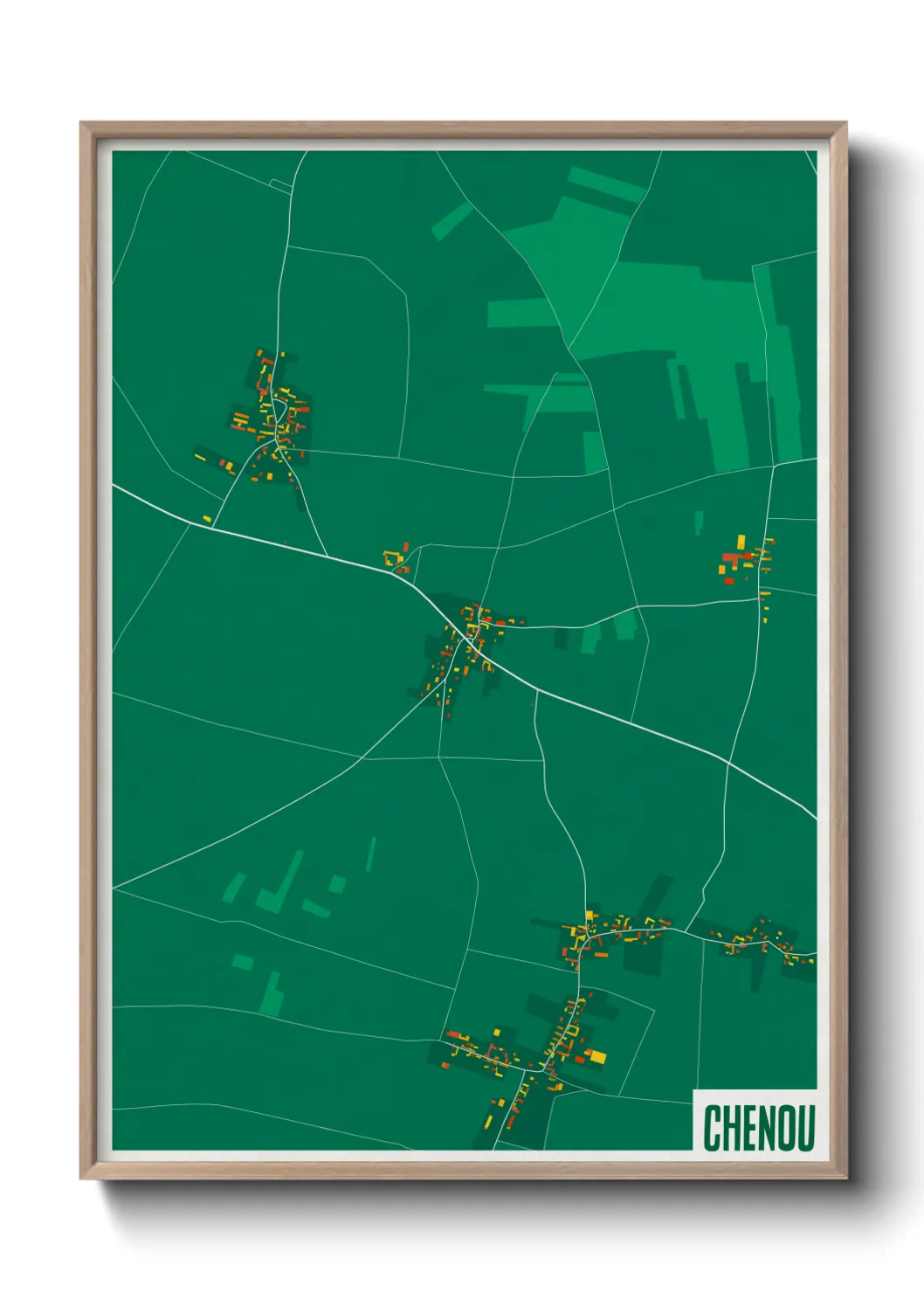 Une affiche de carte sur Chenou