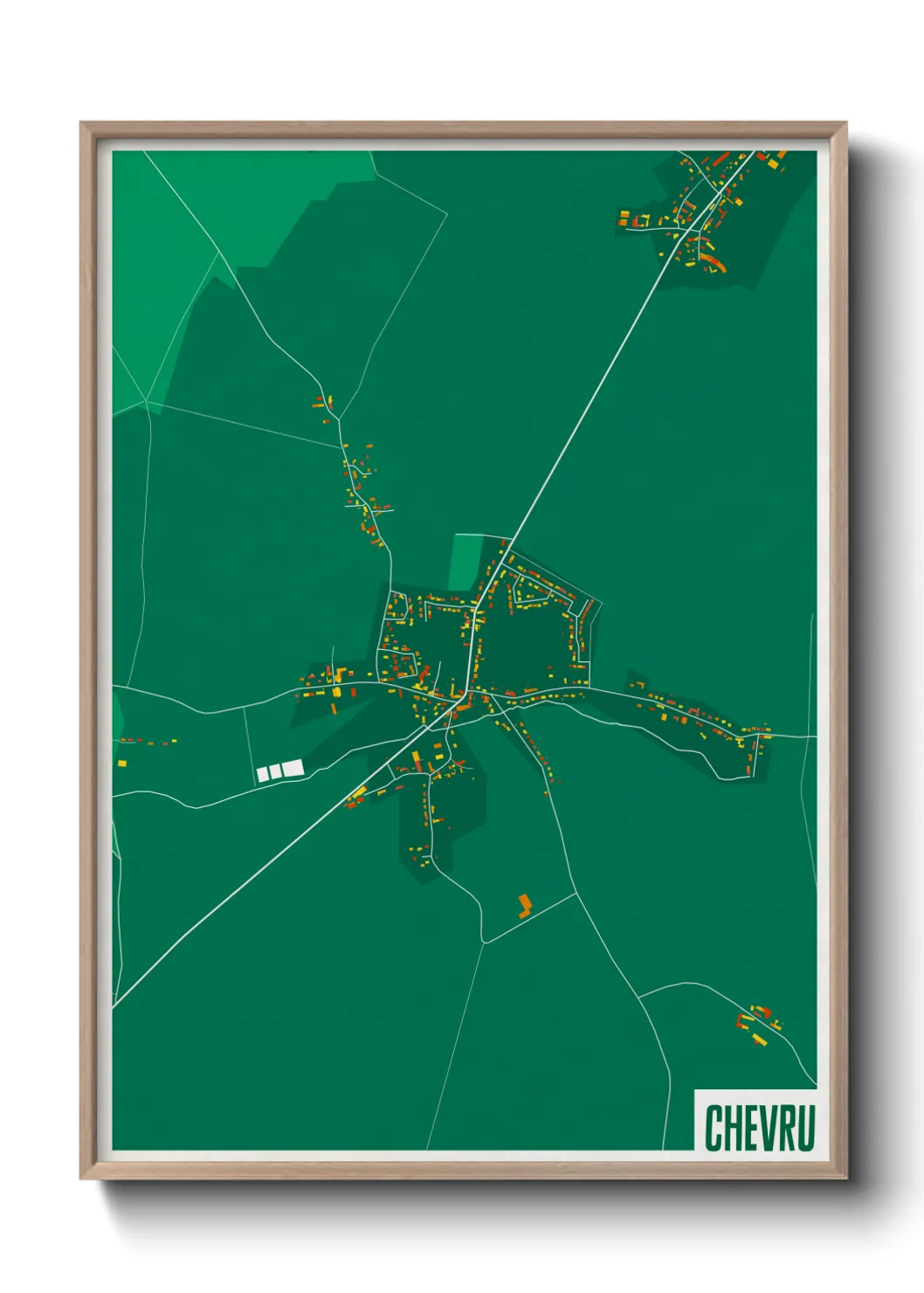 Une affiche de carte sur Chevru