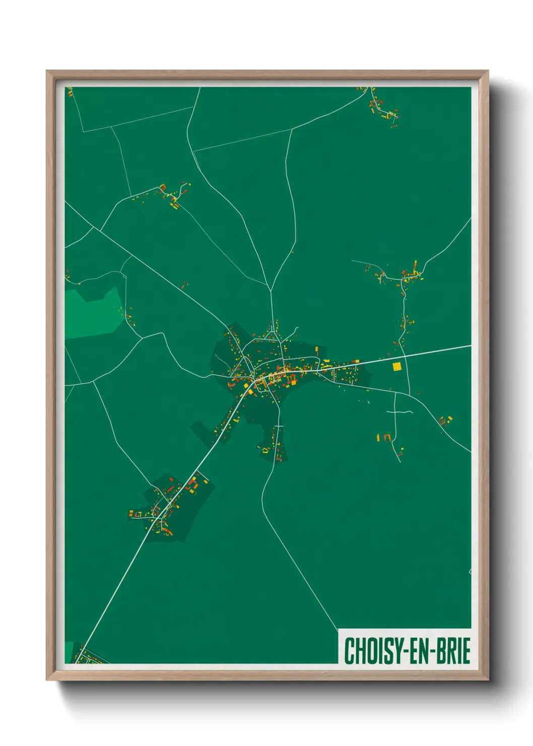 Une affiche de carte sur Choisy-en-Brie