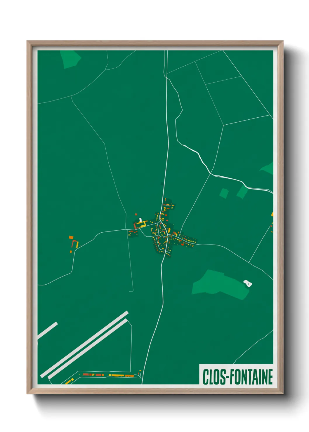 Une affiche de carte sur Clos-Fontaine