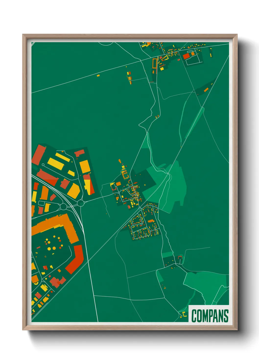 Une affiche de carte sur Compans