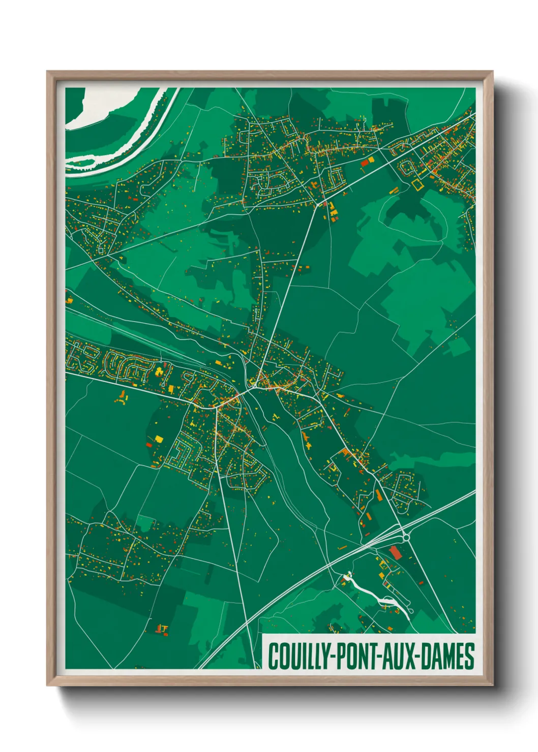 Une affiche de carte sur Couilly-Pont-aux-Dames