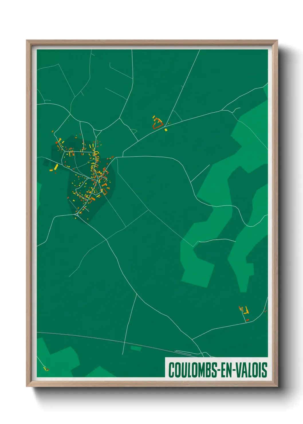 Une affiche de carte sur Coulombs-en-Valois