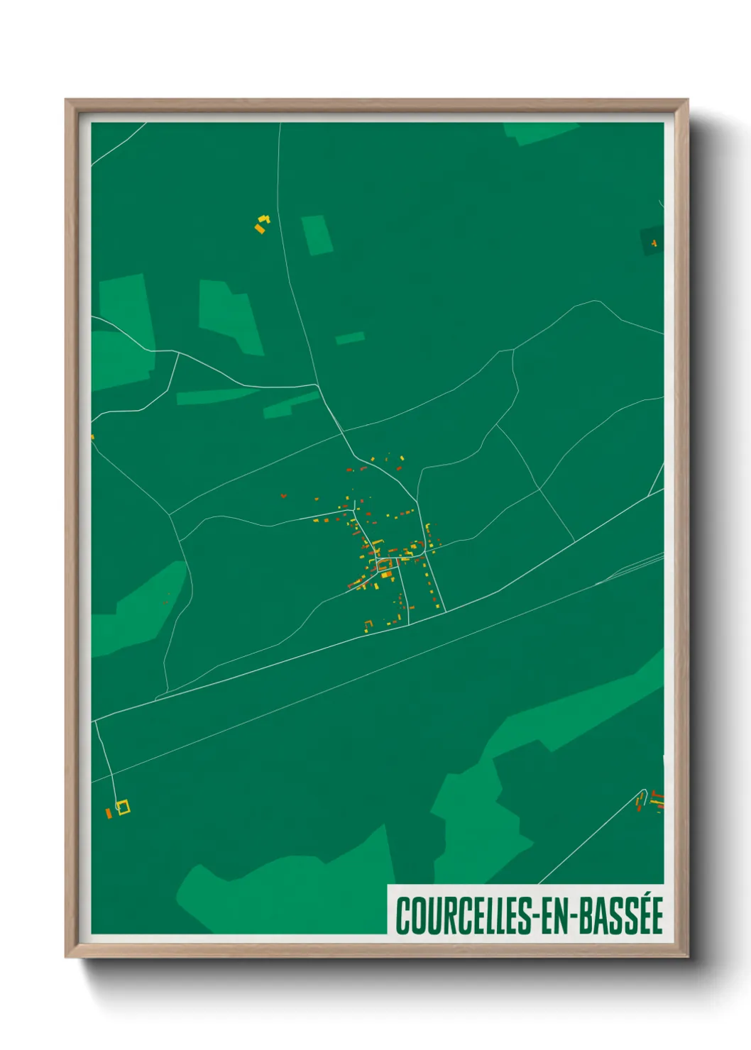 Une affiche de carte sur Courcelles-en-Bassée