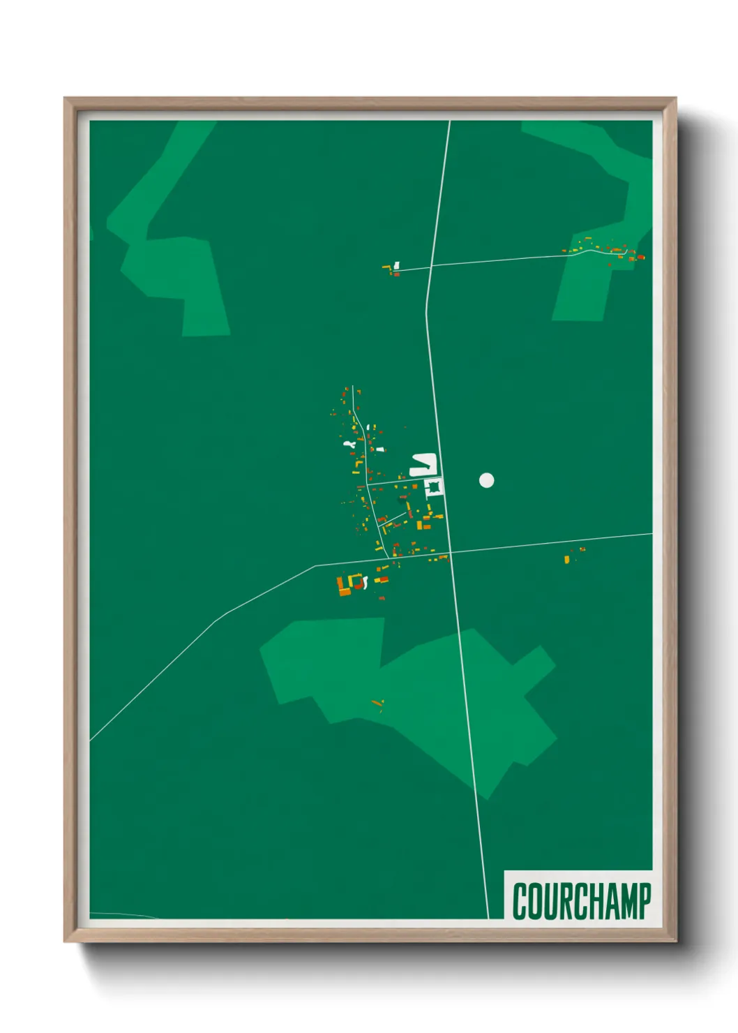 Une affiche de carte sur Courchamp