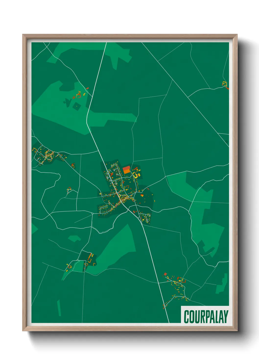 Une affiche de carte sur Courpalay
