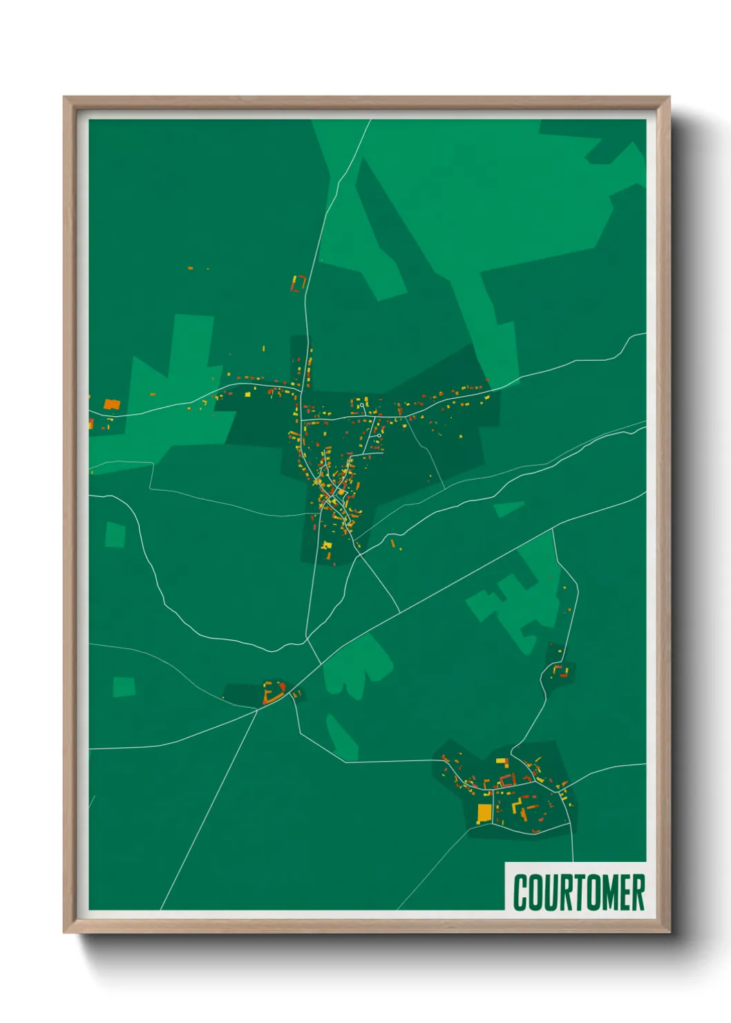 Une affiche de carte sur Courtomer