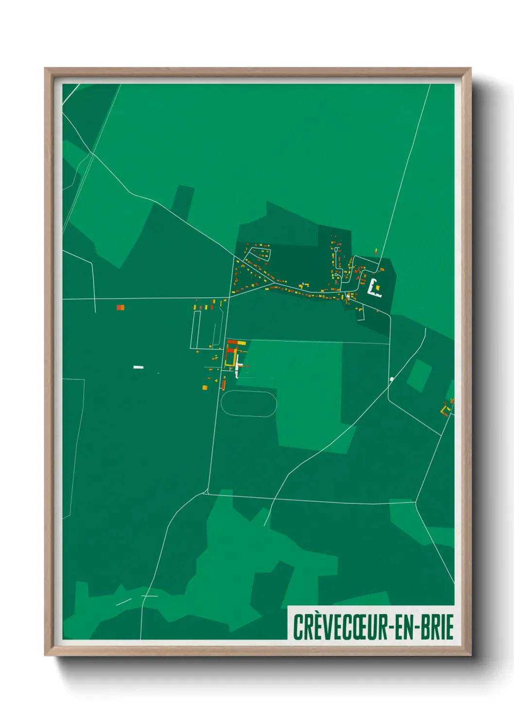 Une affiche de carte sur Crèvecœur-en-Brie