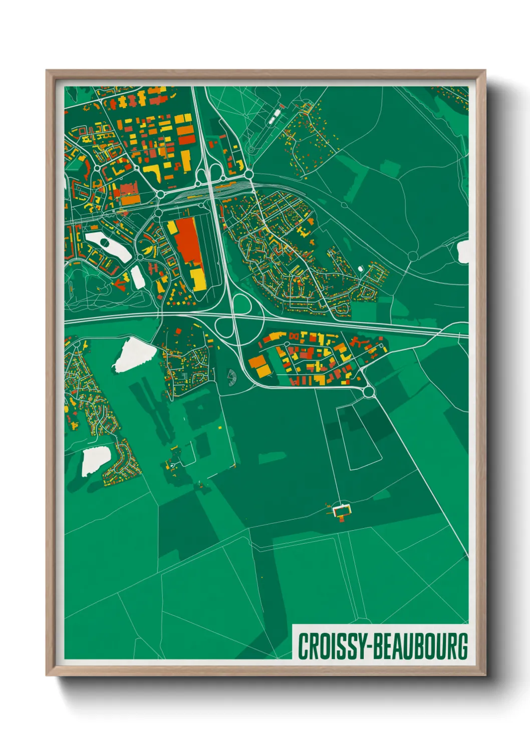 Une affiche de carte sur Croissy-Beaubourg