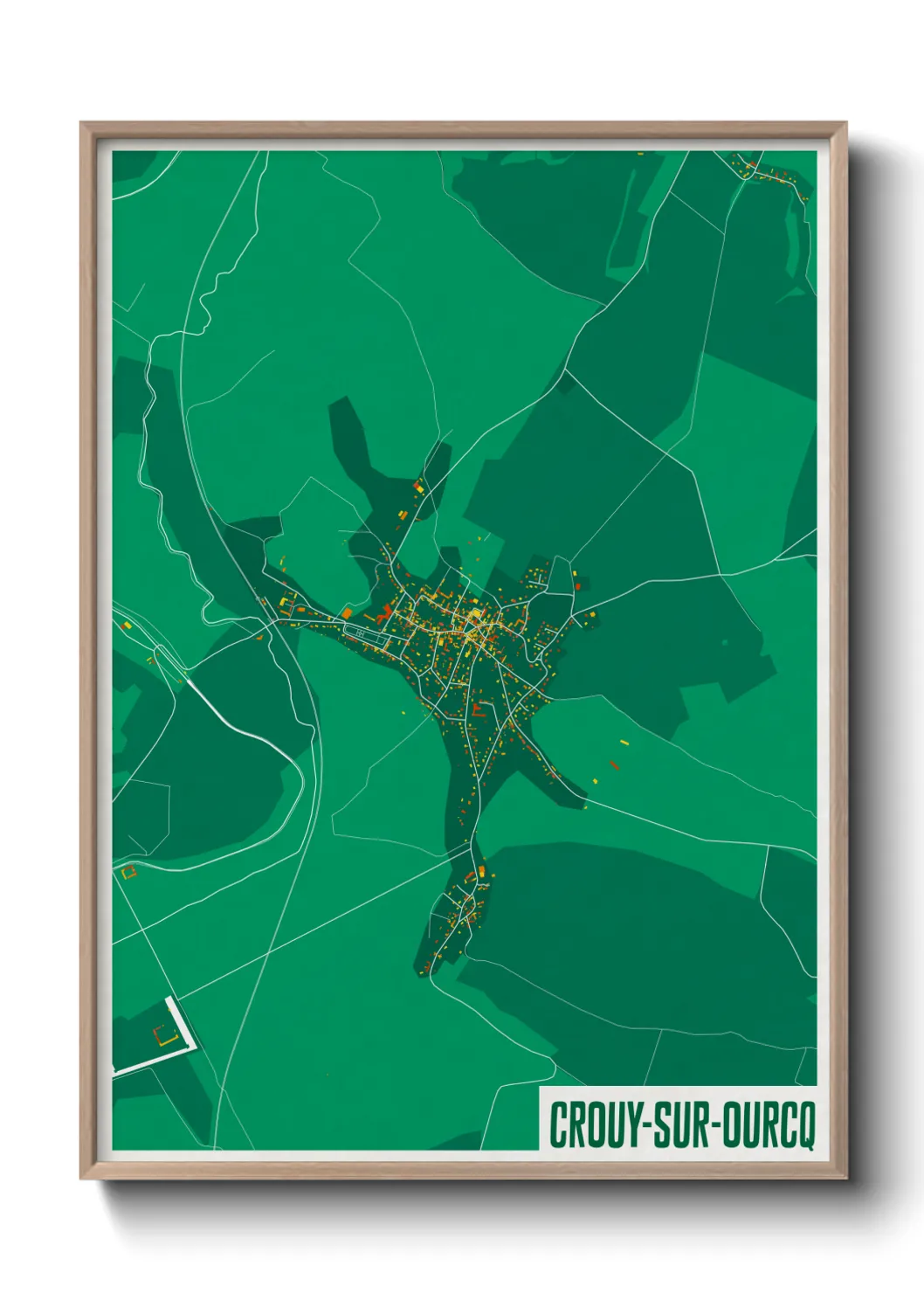 Une affiche de carte sur Crouy-sur-Ourcq