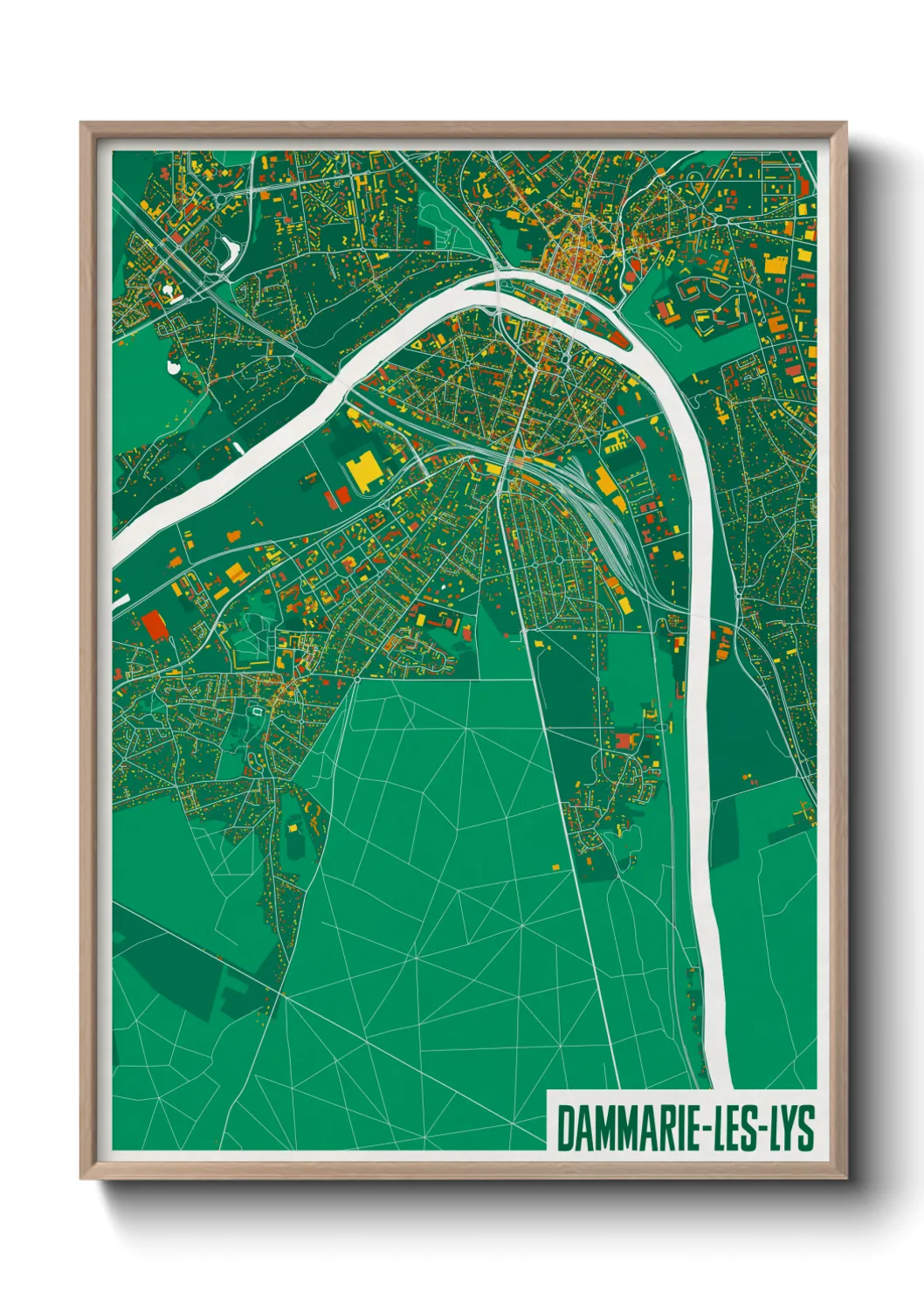 Une affiche de carte sur Dammarie-les-Lys