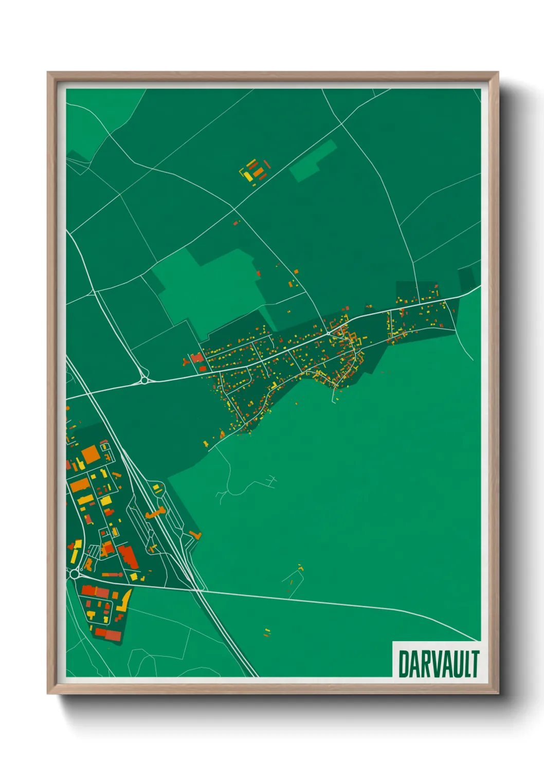 Une affiche de carte sur Darvault