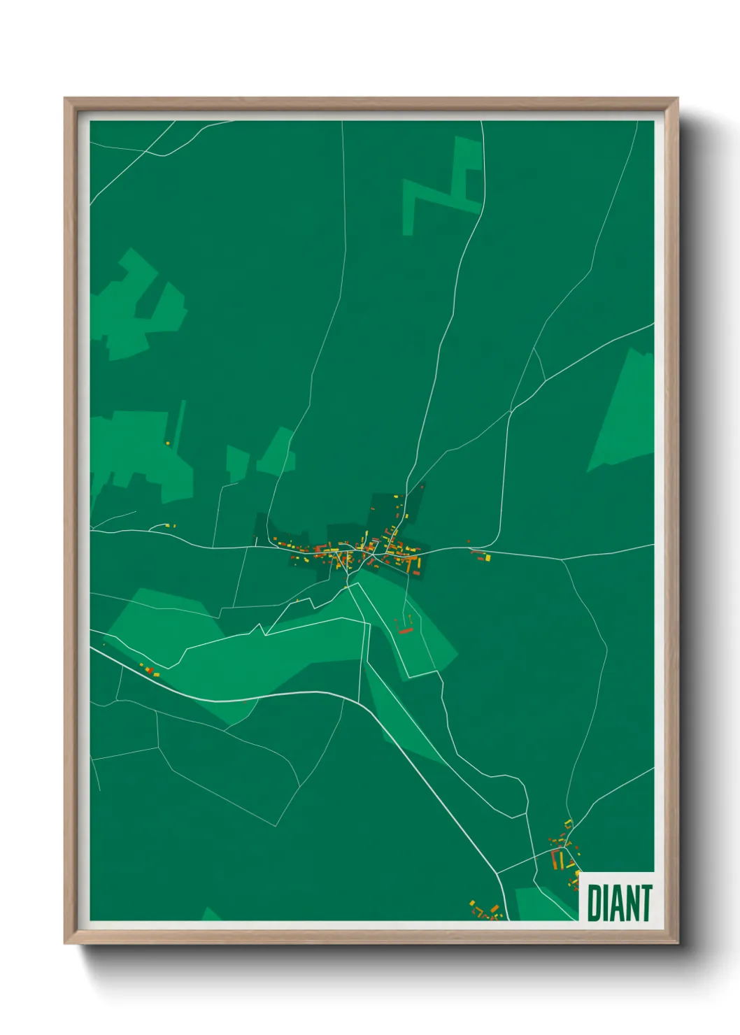 Une affiche de carte sur Diant