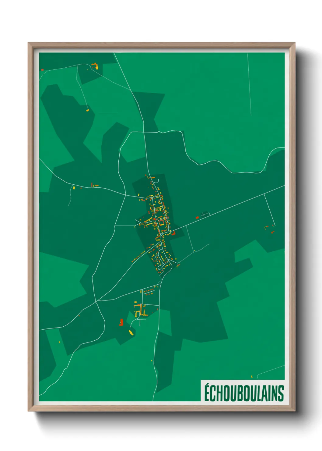 Une affiche de carte sur Échouboulains