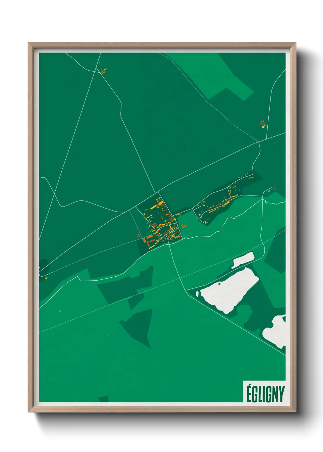 Une affiche de carte sur Égligny