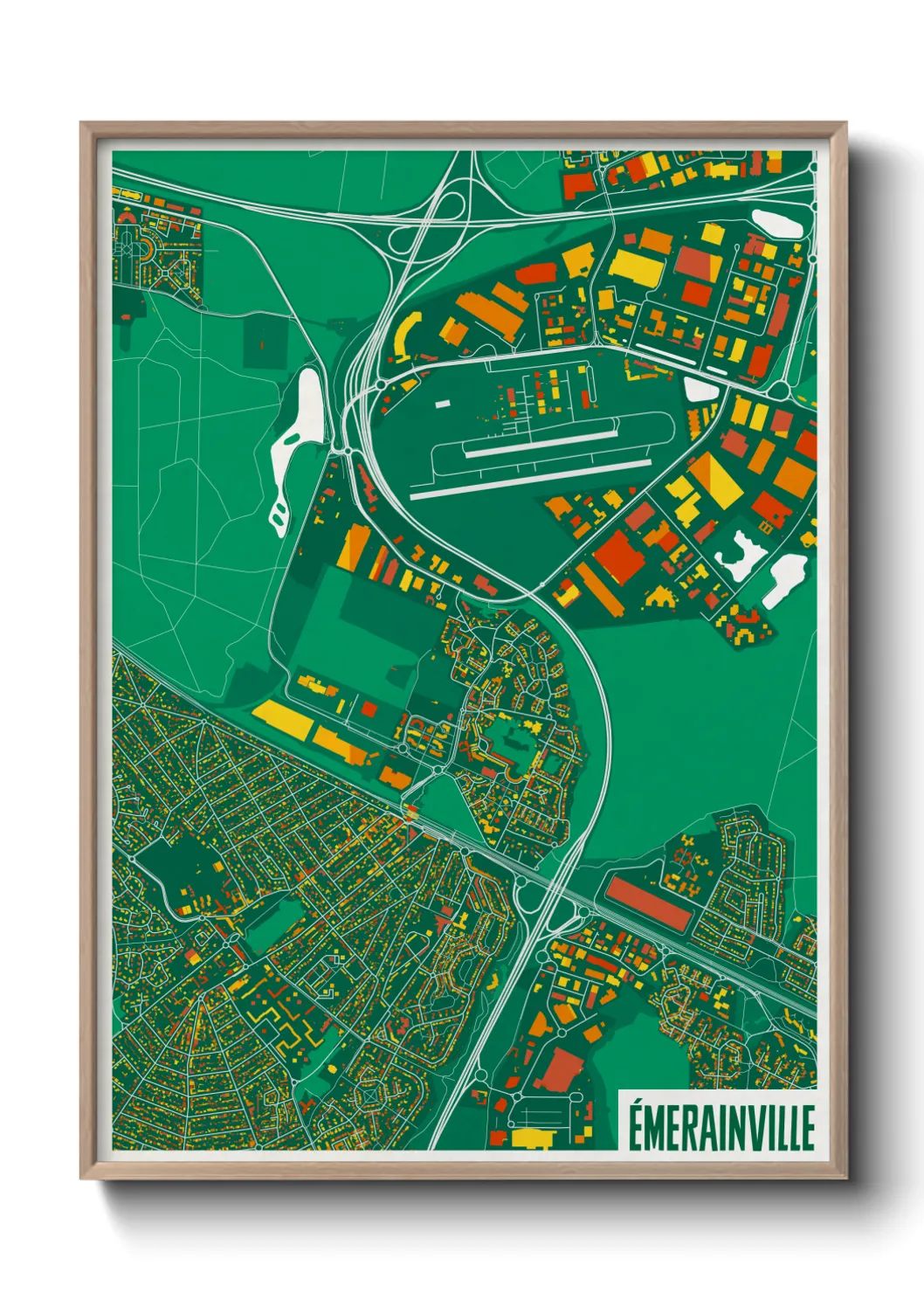 Une affiche de carte sur Émerainville