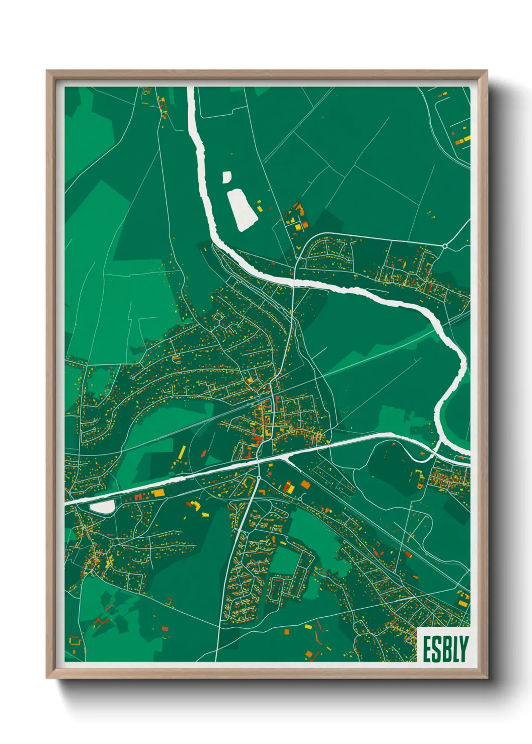 Une affiche de carte sur Esbly
