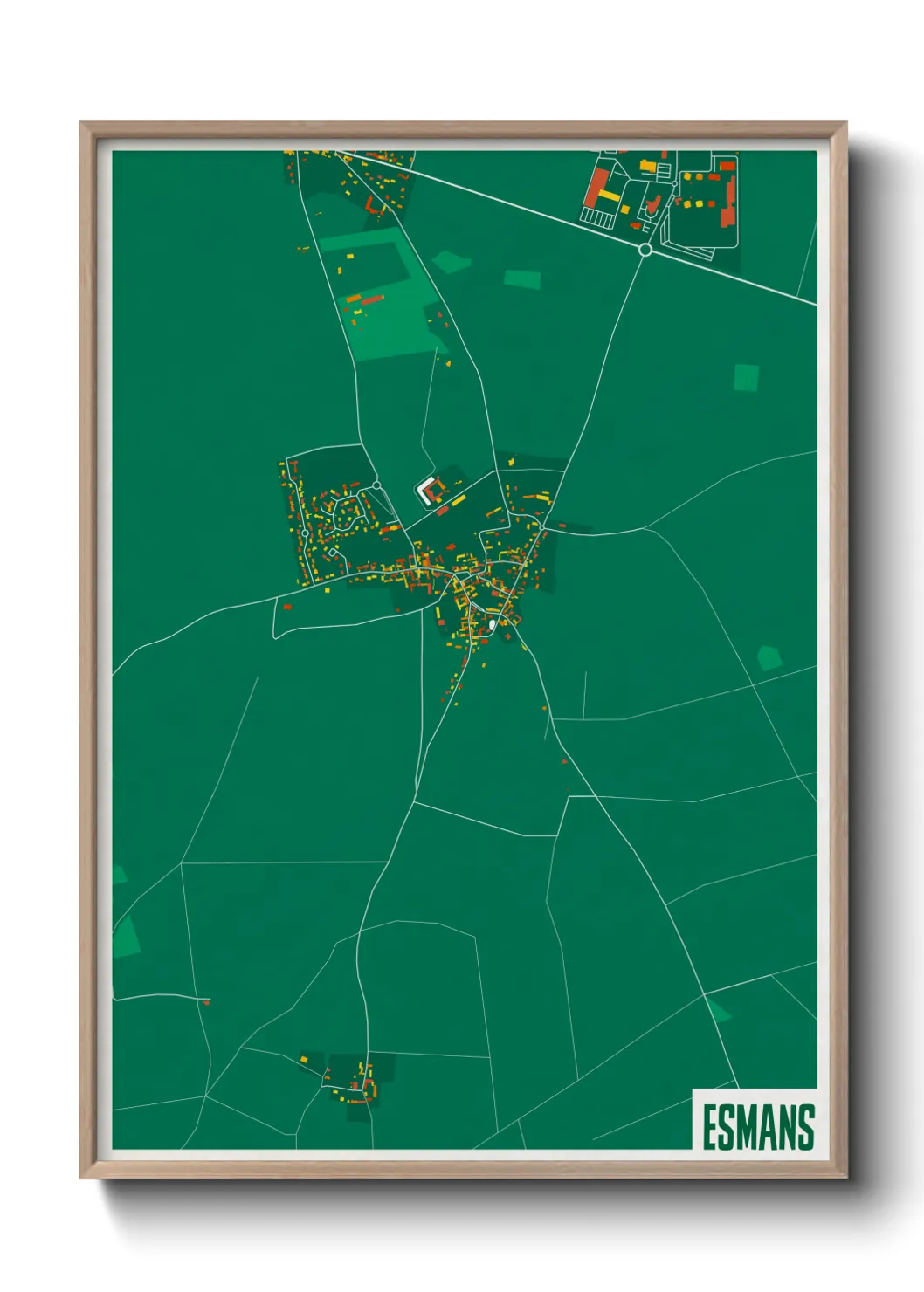 Une affiche de carte sur Esmans