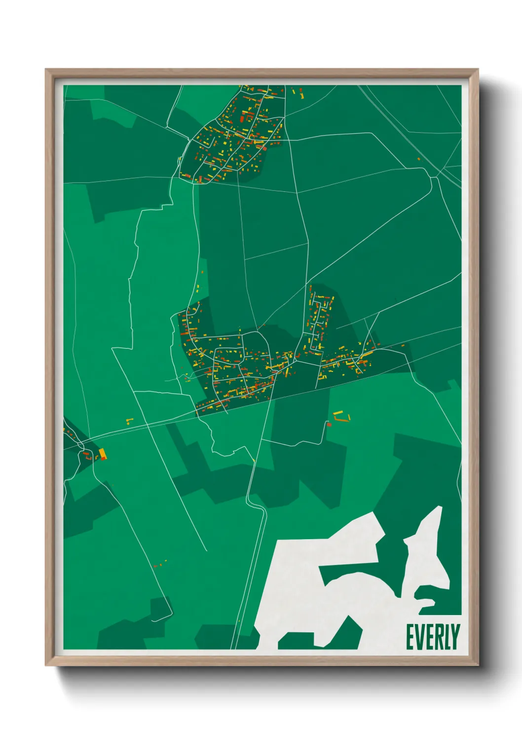 Une affiche de carte sur Everly