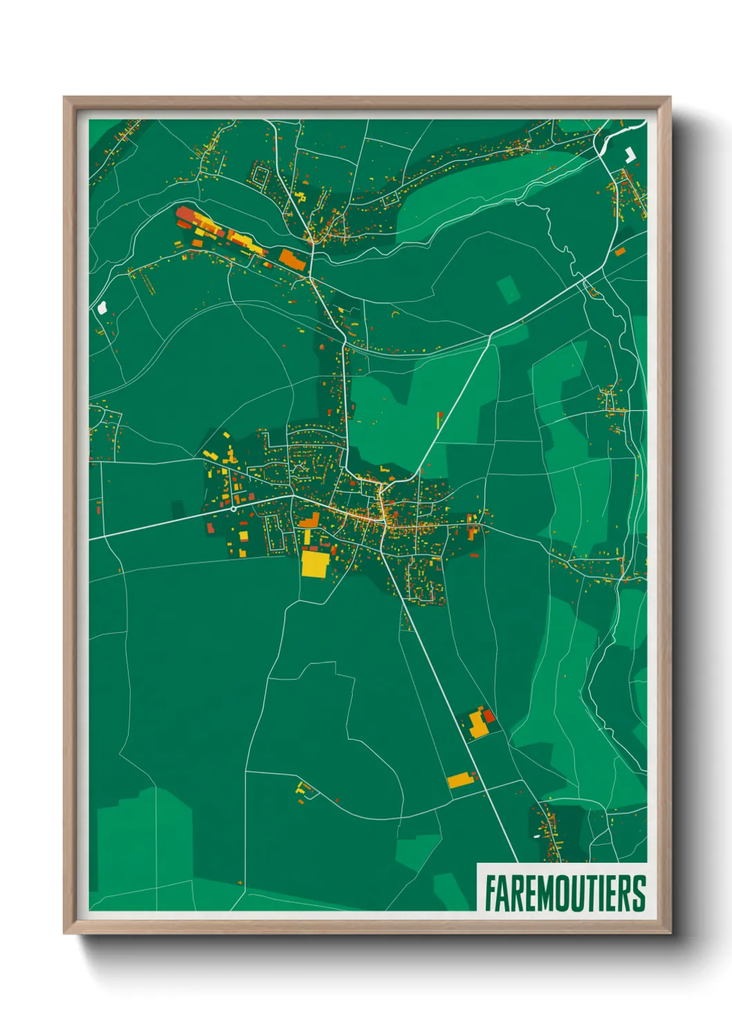 Une affiche de carte sur Faremoutiers