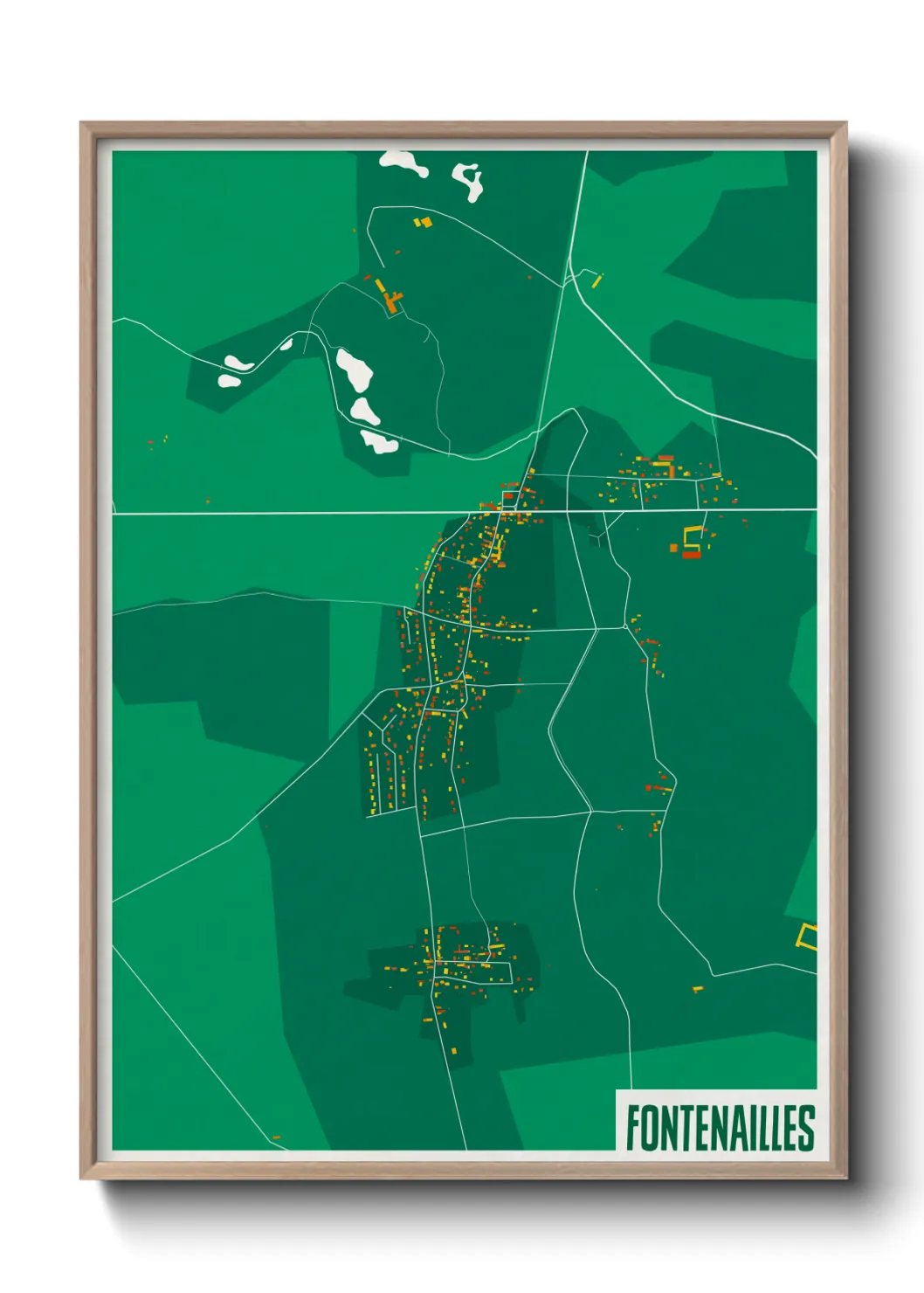 Une affiche de carte sur Fontenailles