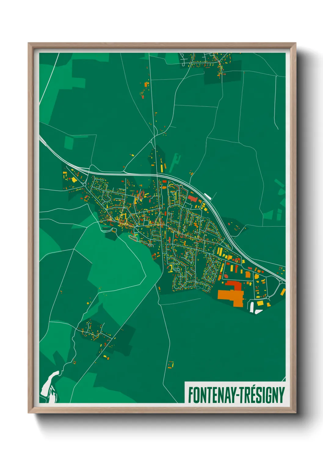 Une affiche de carte sur Fontenay-Trésigny