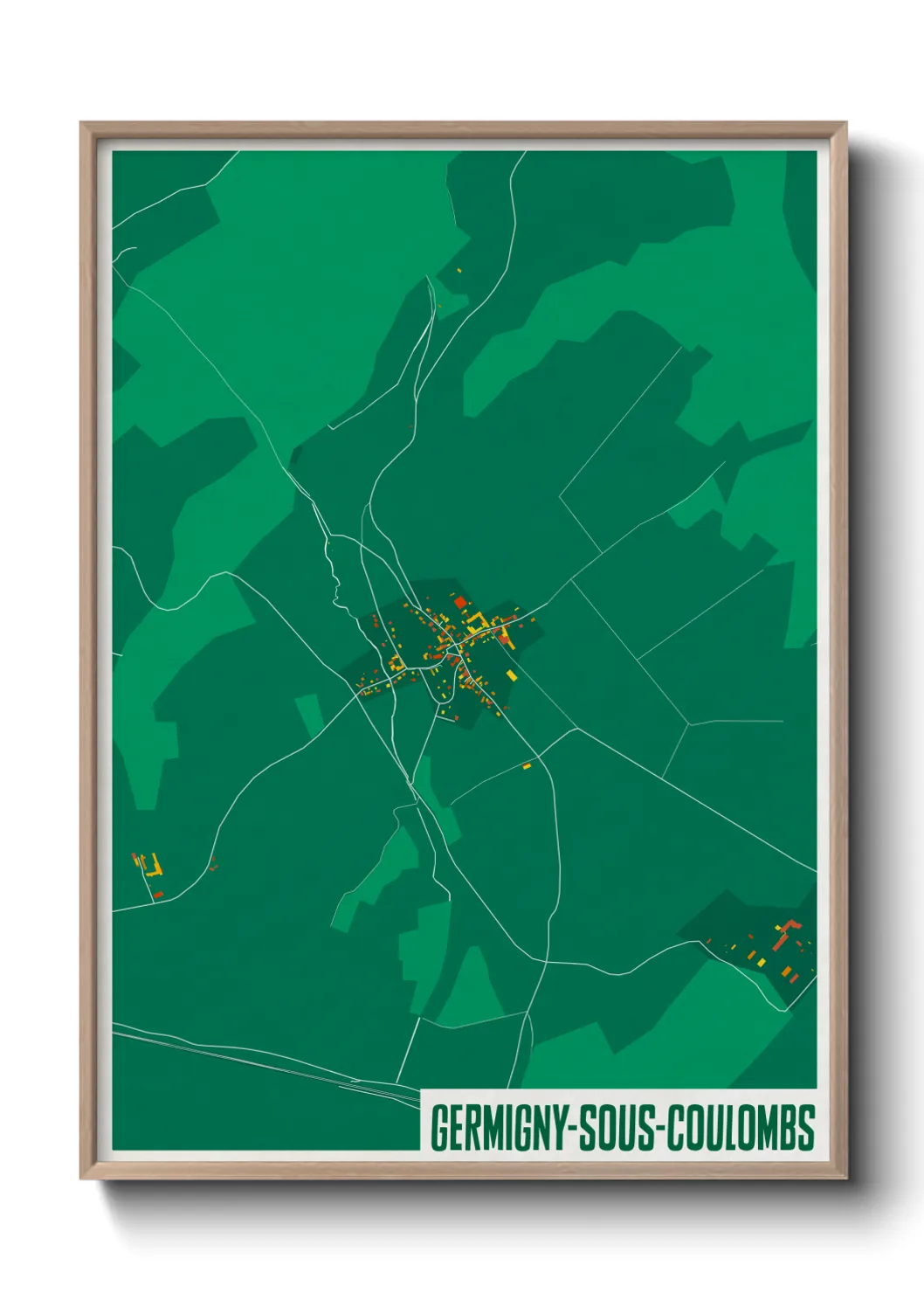 Une affiche de carte sur Germigny-sous-Coulombs