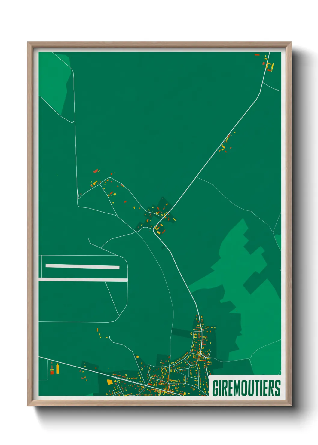 Une affiche de carte sur Giremoutiers
