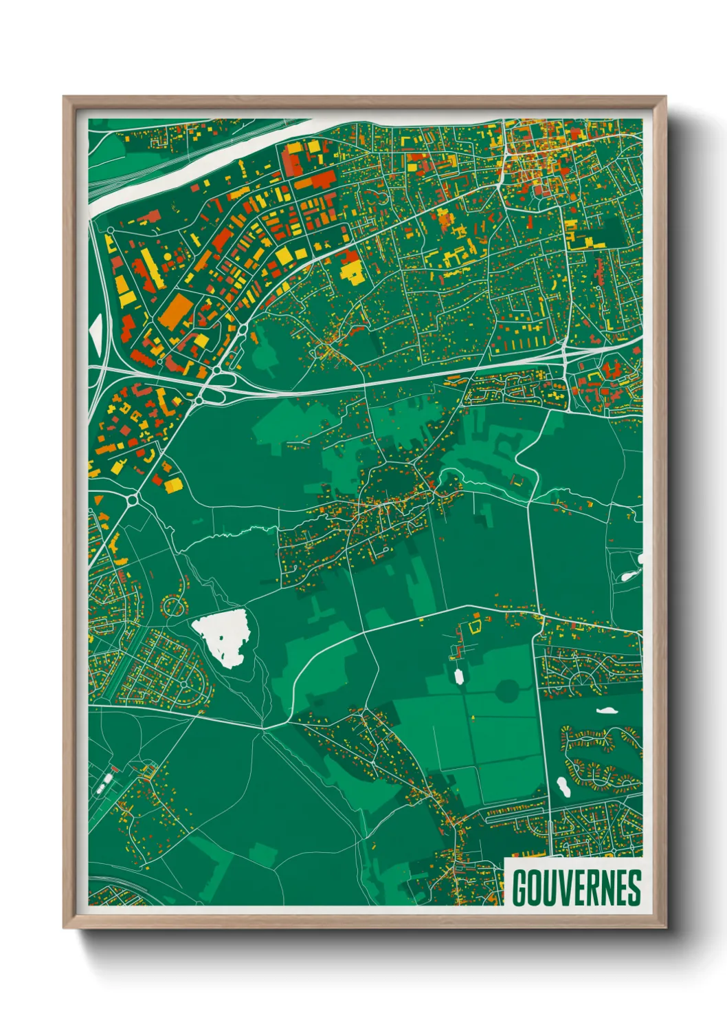 Une affiche de carte sur Gouvernes