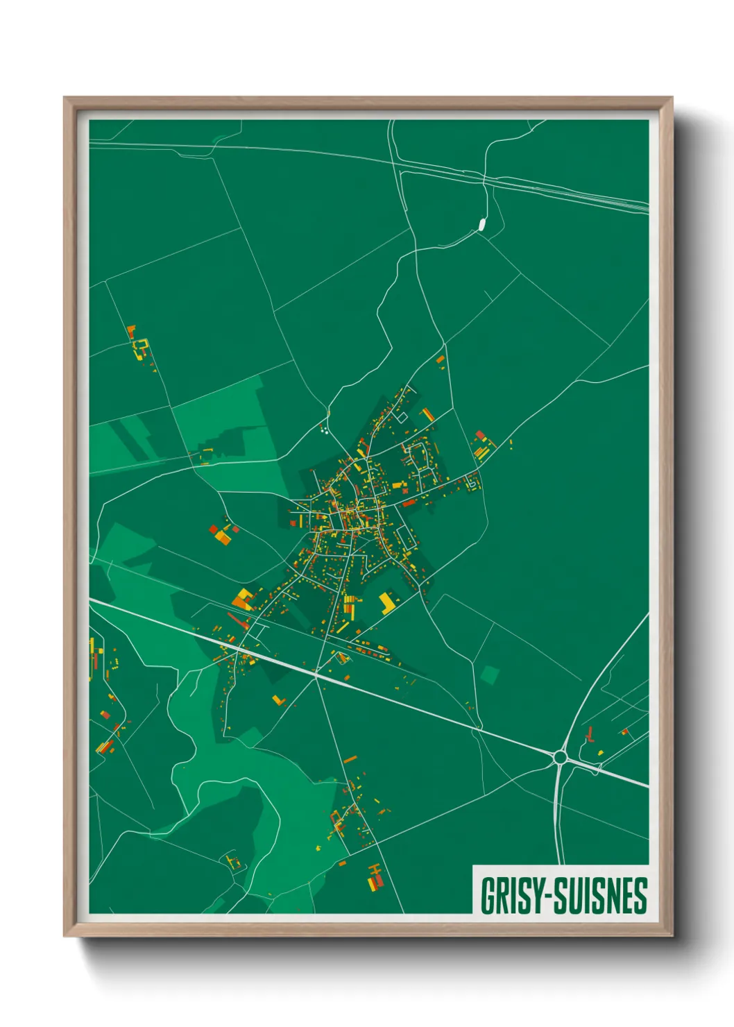 Une affiche de carte sur Grisy-Suisnes