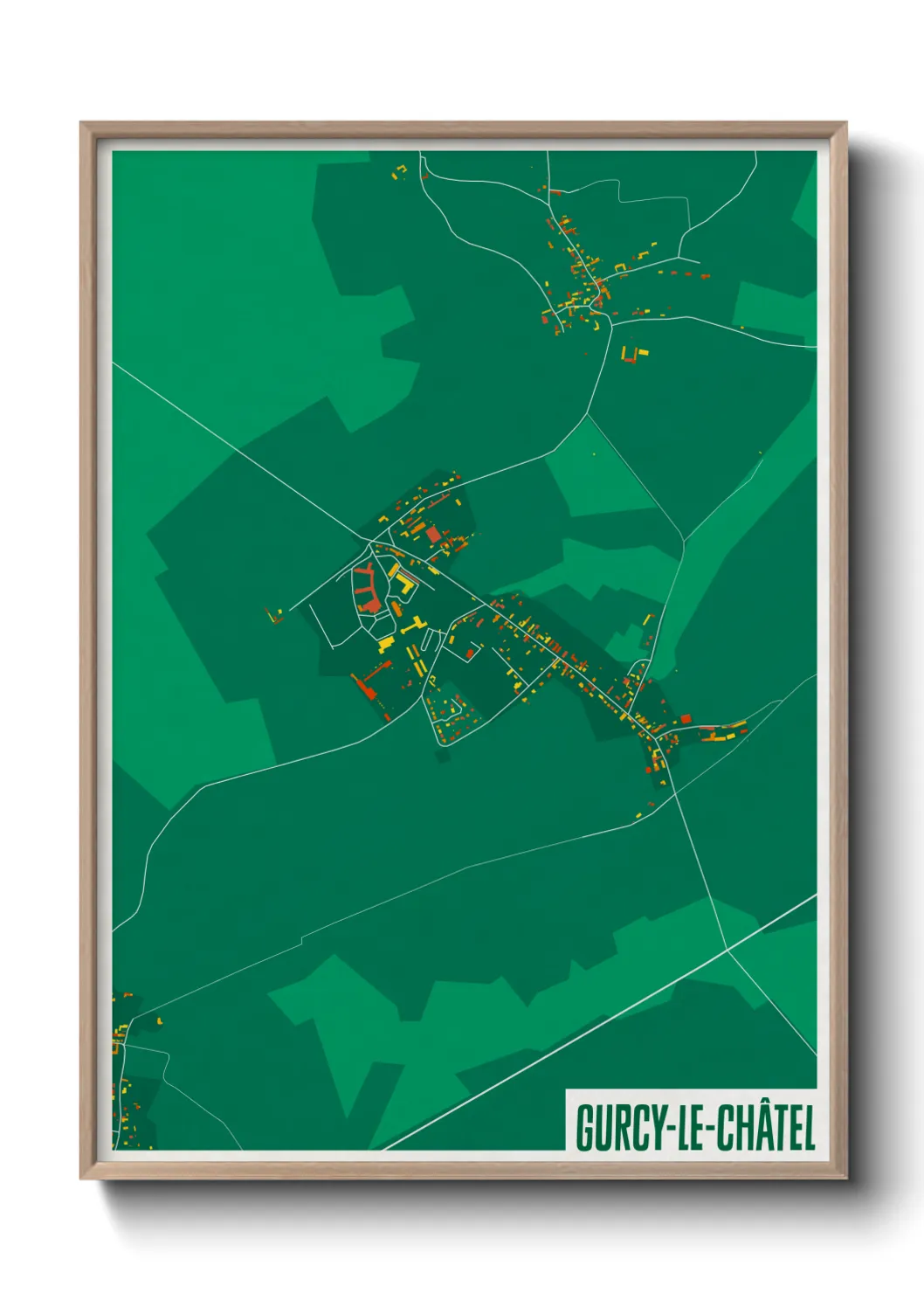 Une affiche de carte sur Gurcy-le-Châtel