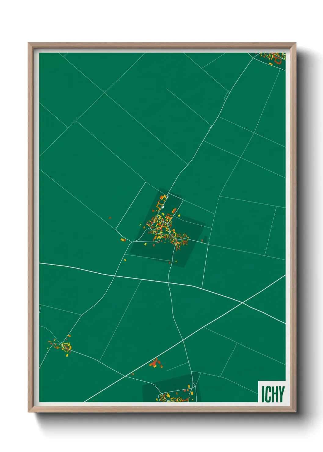 Une affiche de carte sur Ichy