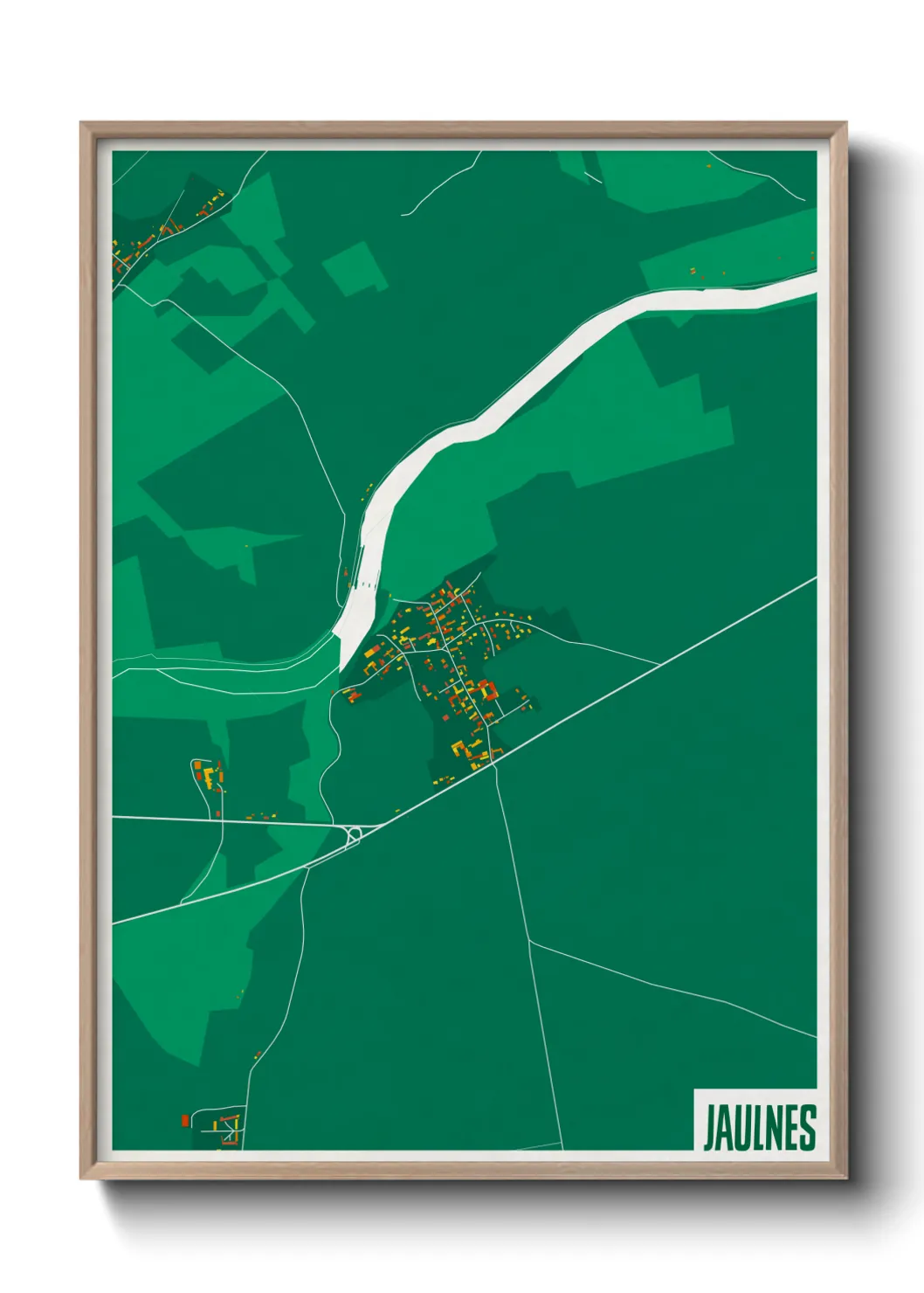 Une affiche de carte sur Jaulnes