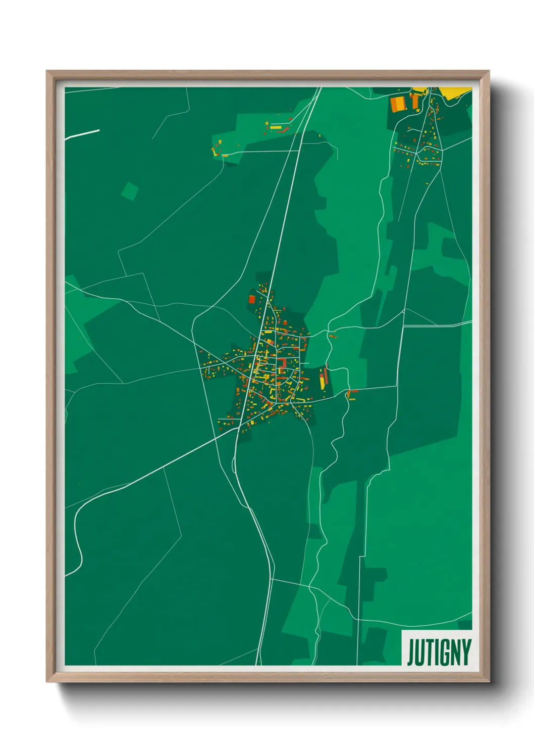 Une affiche de carte sur Jutigny