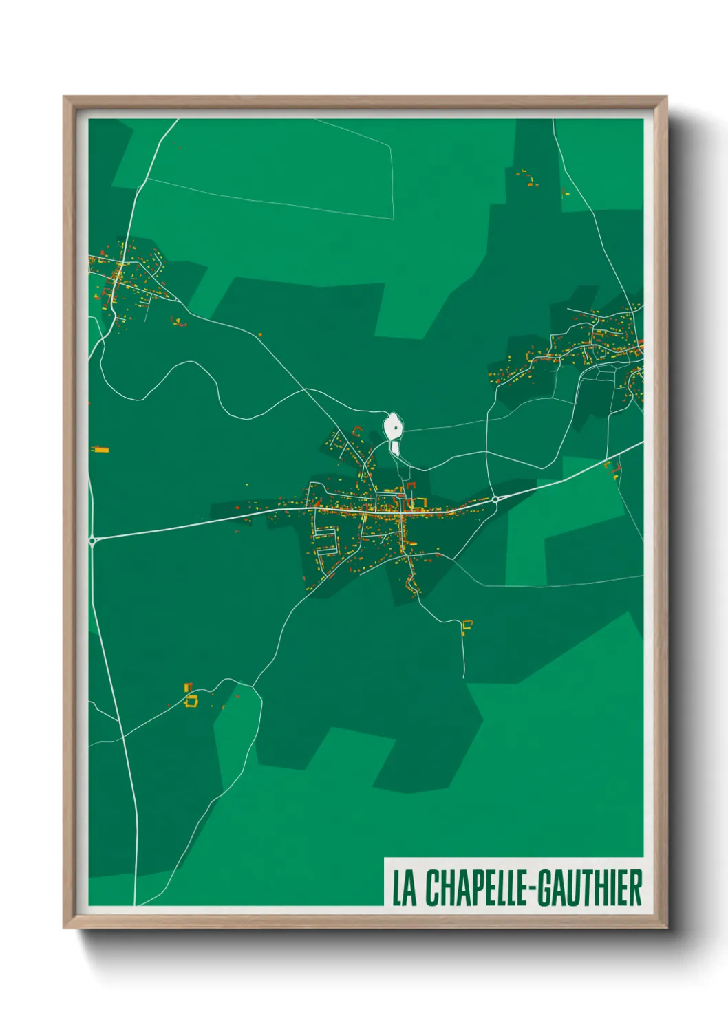 Une affiche de carte sur La Chapelle-Gauthier