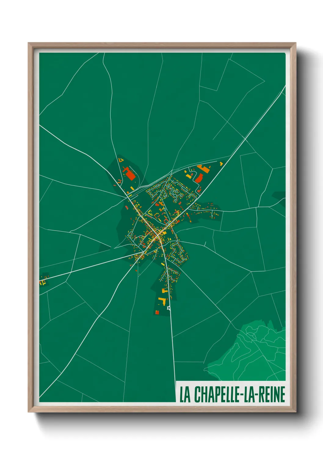 Une affiche de carte sur La Chapelle-la-Reine