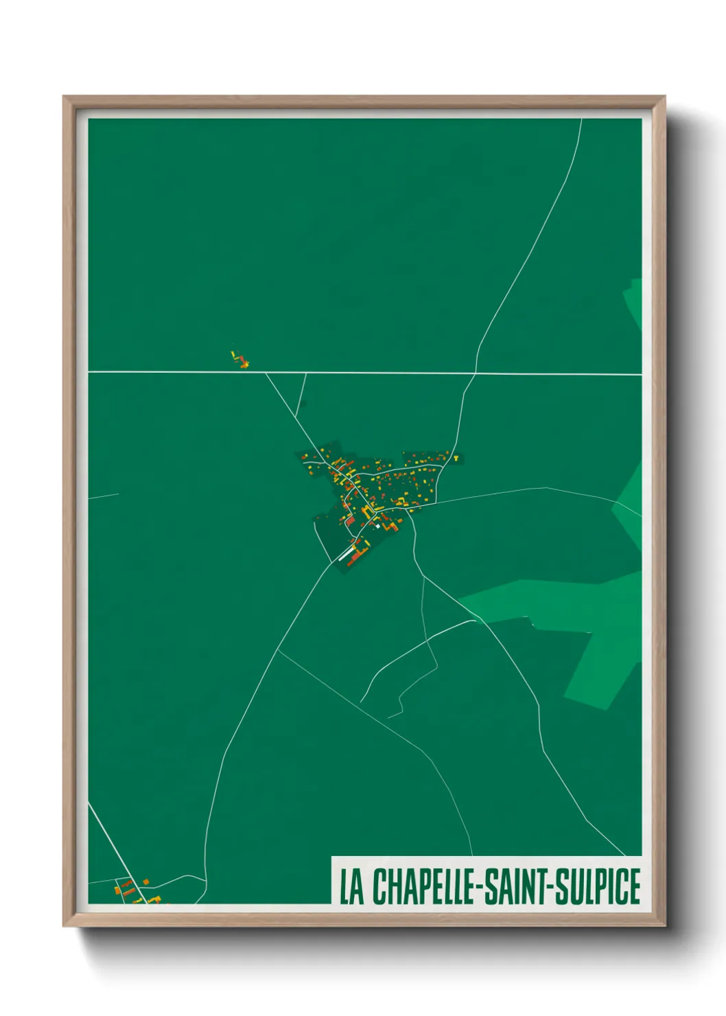 Une affiche de carte sur La Chapelle-Saint-Sulpice