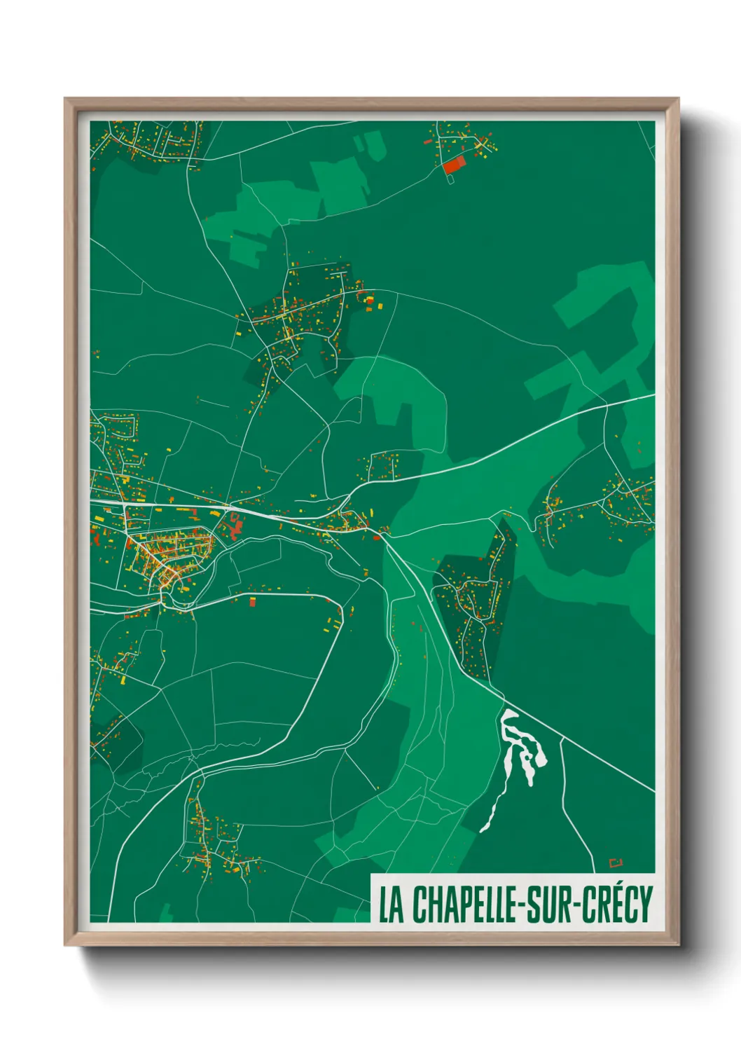 Une affiche de carte sur La Chapelle-sur-Crécy