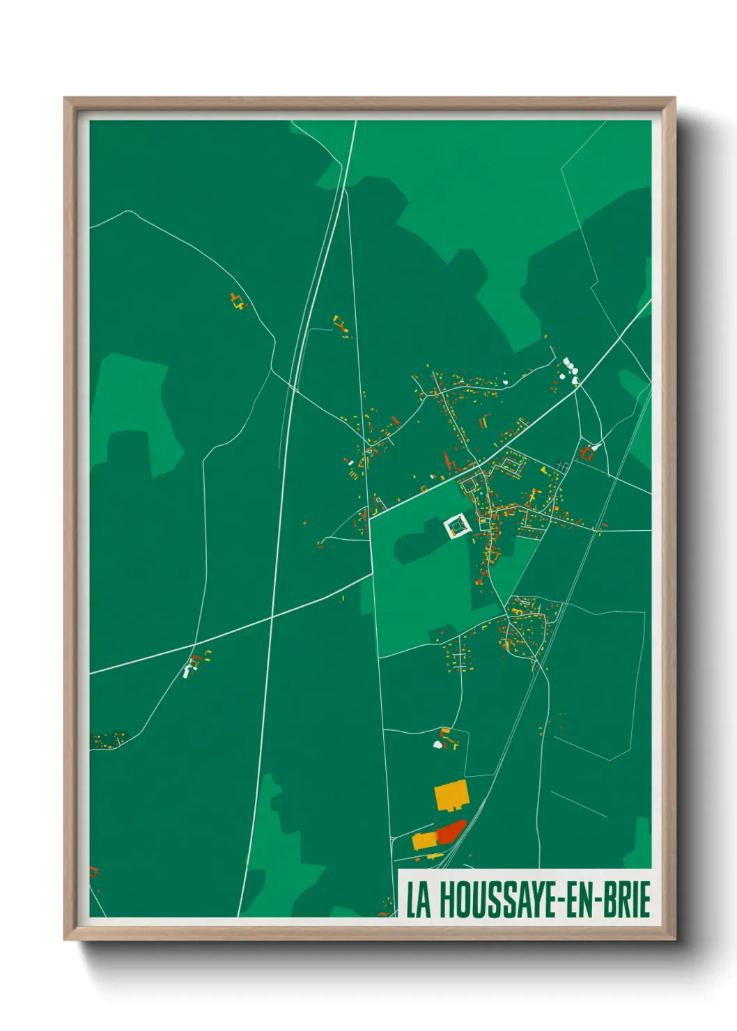 Une affiche de carte sur La Houssaye-en-Brie