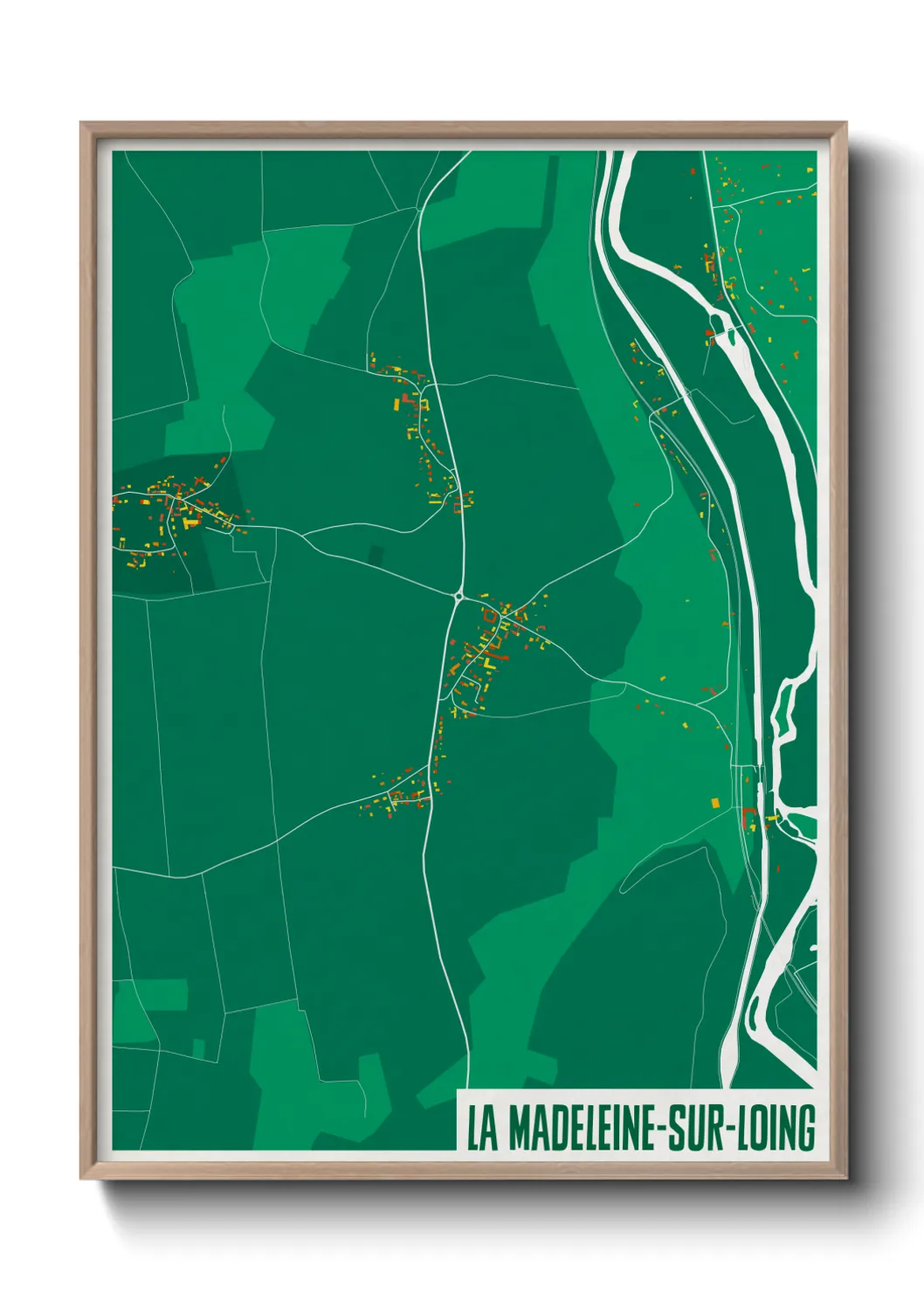 Une affiche de carte sur La Madeleine-sur-Loing