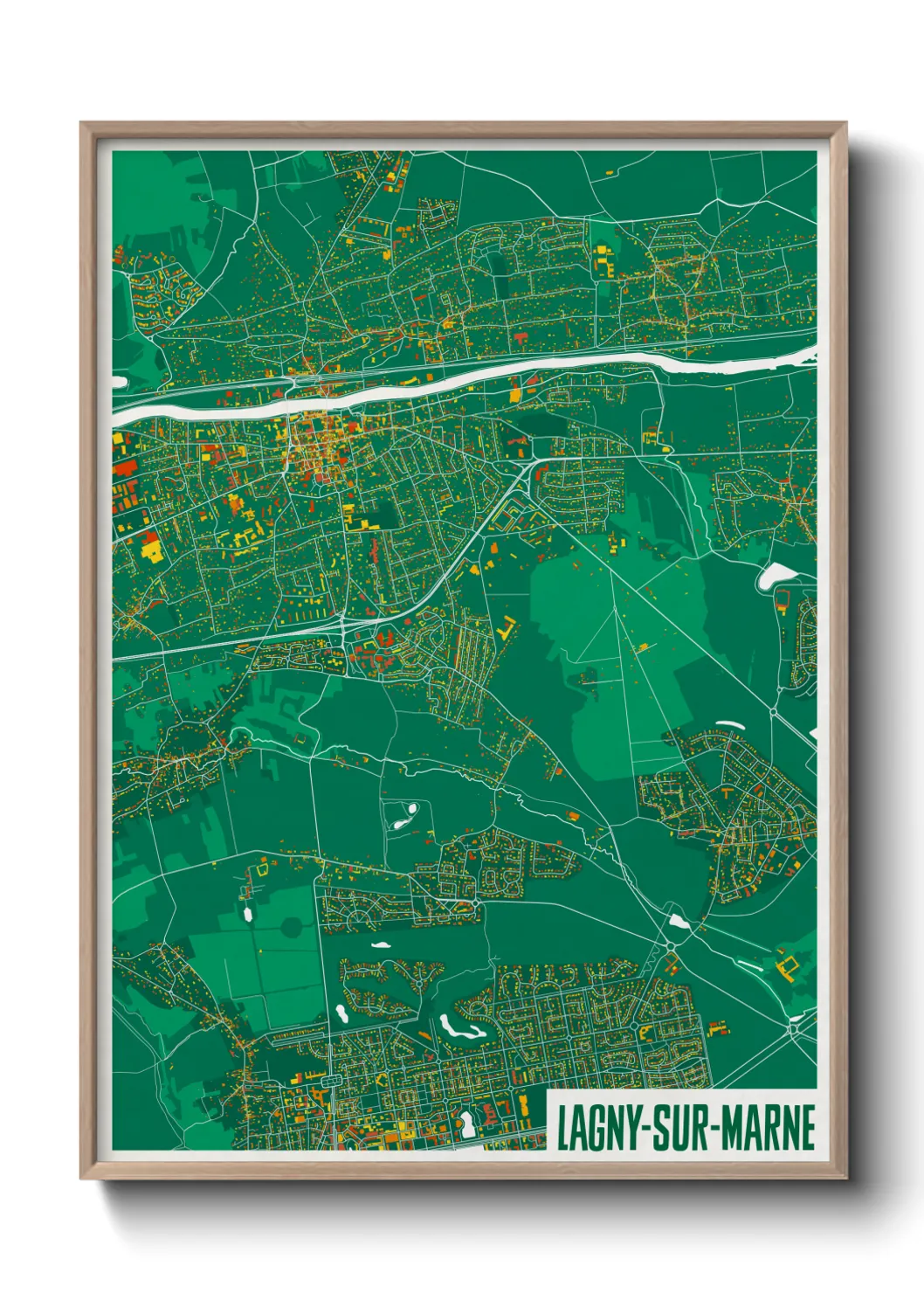 Une affiche de carte sur Lagny-sur-Marne
