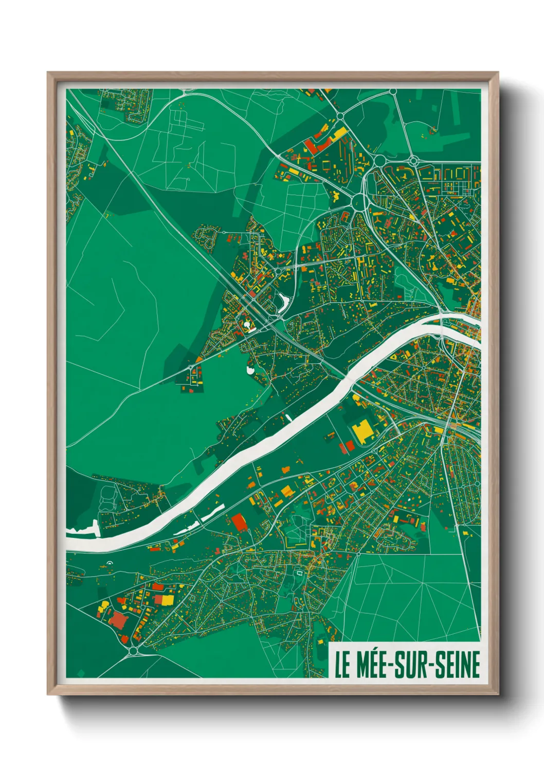 Une affiche de carte sur Le Mée-sur-Seine