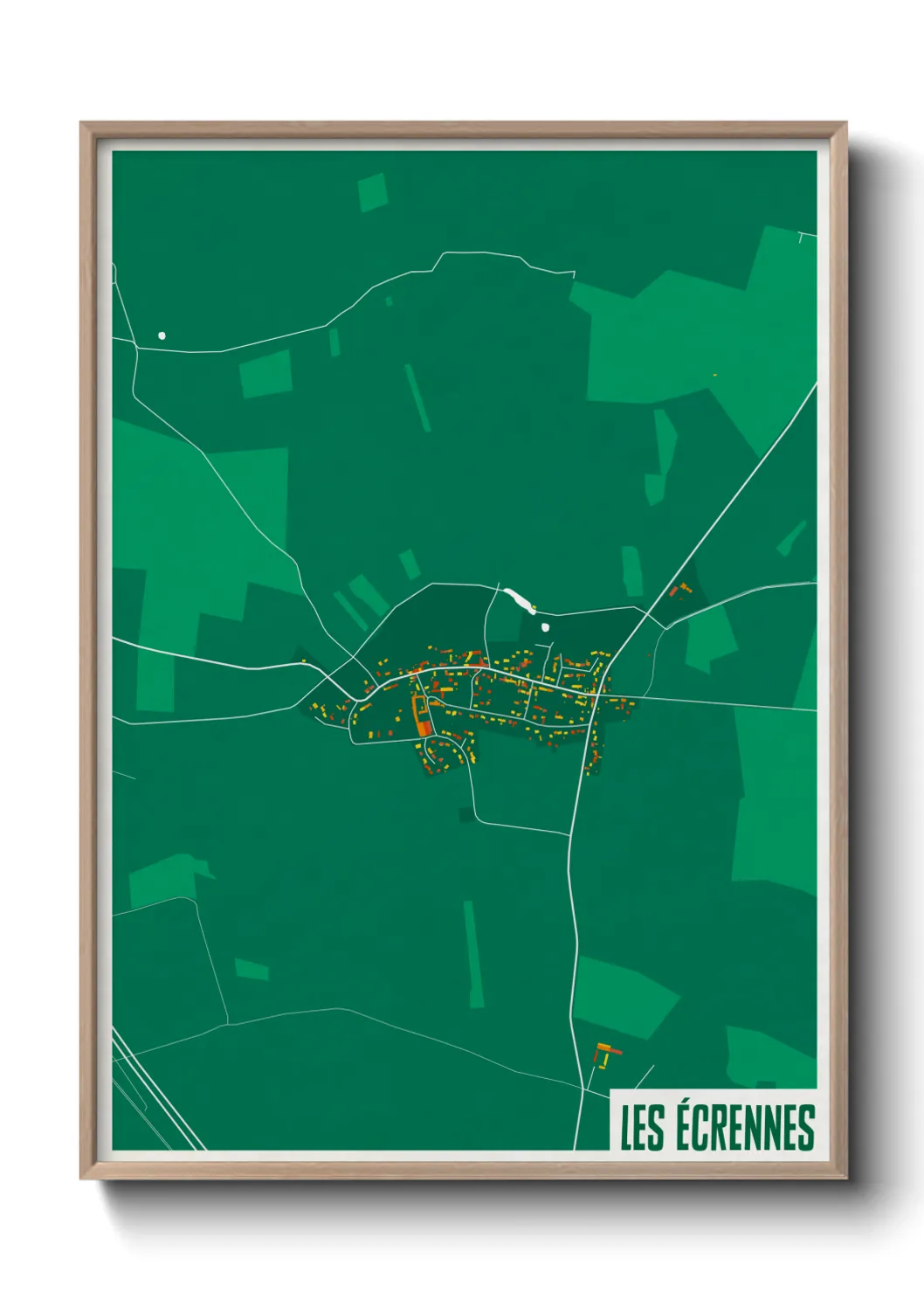 Une affiche de carte sur Les Écrennes